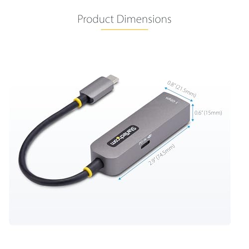 StarTech USB-C to Ethernet Adapter, Windows & Mac, 100W PD Pass-Through | USB 3.0 Type-C 1Gbps Multi Speed Network, NIC, 1GPD3-USB-C-ETHERNET