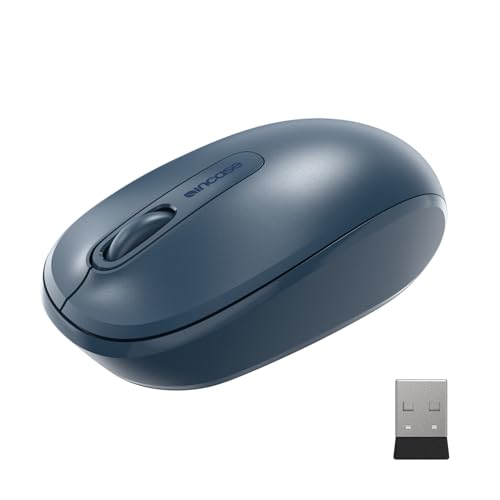 Incase Wireless Mobile Mouse 1850 – Designed by Microsoft – Compact, Comfortable, Right/Left Hand Use, 6-Month Battery Life, Nano Transceiver, Works with Mac/Windows 8/10/11 (Wool Blue) - color: Wool Blue