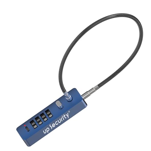 4 Digit Combination Cable Lock for Bike Scooter Motorcycle Helmet AntiTheft, 11.8" Short Cable Chain, Combo Travel Lock with Code for Luggage Suitcase, Refrigerator, Fence Gate, Locker - color: Blue, 11.8"(30cm)