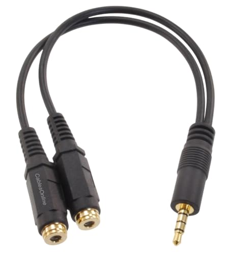 CablesOnline 3.5mm TRRS Male to Dual TRRS Female Stereo 4-Pole Splitter Cable (IP-Y02)