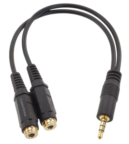 CablesOnline 3.5mm TRRS Male to Dual TRRS Female Stereo 4-Pole Splitter Cable (IP-Y02)