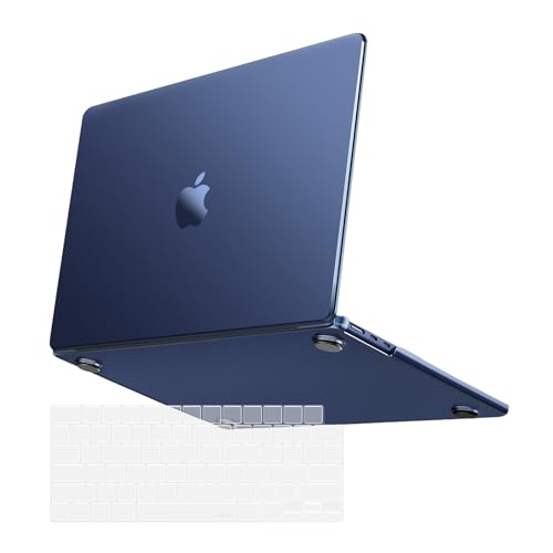 MOSISO Compatible with MacBook Air 13 inch Case M5 M4 M3 M2 2026-2022 | 2 in 1 Kit Anti-Fingerprints Shell for Mac Air 13.6, Ultra Seamlessly Closes Cover, A3449 A3240 A3113 A2681, Midnight Clear - color: Midnight Clear