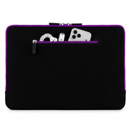 13 Inch Laptop Sleeve Case Water-Resistant Neoprene Padded Cover - Purple - color: Purple