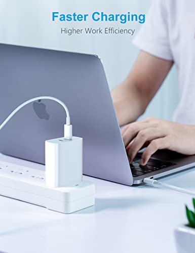 USB C Charger, 40W iPhone Charger Dual Ports Type C Fast Charger with MFi Certified USB-C to Lightning Cable & USB-C to USB-C Cable for iPhone 13/13 Pro/12/11/XR/XS/X/8, Galaxy, Pixel