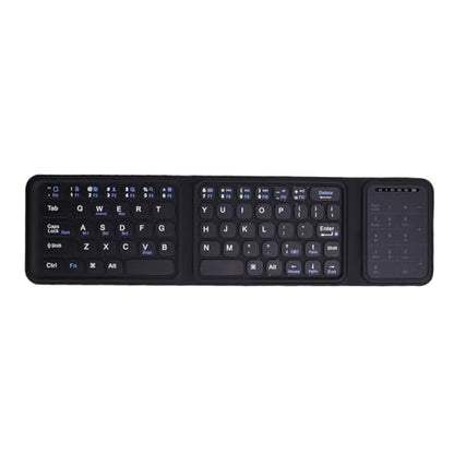 Zopsc Wireless Bluetooth Keyboard, Ultra Slim Foldable Keyboard with Touchpad, USB-C Rechargeable Keyboard, Numeric Keypad Keyboard for Travel Office