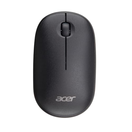 Acer Computer Mouse Wireless, 2.4G Slim USB Wireless Mice with USB-A Receiver, 1600 DPI Optical, Laptop Mouse with Plug and Play for Right/Left Handed Users (for Chromebooks, Windows PC & Mac) Black