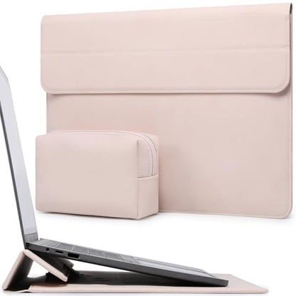 HYZUO 13.3-14 Inch Laptop Case Sleeve with Stand Feature, Apricot | for MacBook Pro 14 M5/M4/M3/M2/M1 A3426 A3427 2026-2021, MacBook Pro/Air 13.3, 13.5 13.8 Surface Laptop,HP Spectre X360 13/14 - color: Apricot, size: 13.3-14 Inch