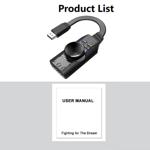 DAGIJIRD USB 2.0 External Sound Card Adapter with Dual TRS Headphone and Microphone Jack for PC Laptop Gaming Device