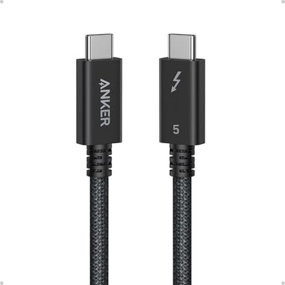 Anker Prime Thunderbolt 5 Cable, 3.3ft USB-C to USB-C Cable, 240W Charging | 80Gbps Data Transfer, Up to 120Gbps Bandwidth, 8K/4K Displays, for iPhone 16, MacBook and More (Thunderbolt 5-Certified) - size: 3.3FT