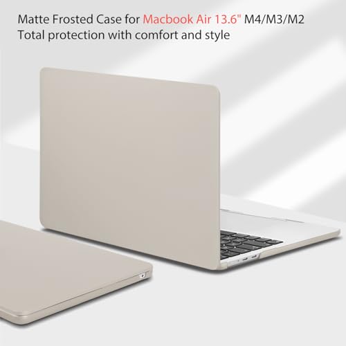 Teryeefi Case for M5 MacBook Air 13.6 Inch Model A3449 A3240 M4/A3113 M3/A2681 M2 Chip (2022 2024 2025 2026 Release), Laptop Hard Case+USB 3 Adapter+Keyboard Cover, Cream Rock Ash - color: Cream Rock Ash
