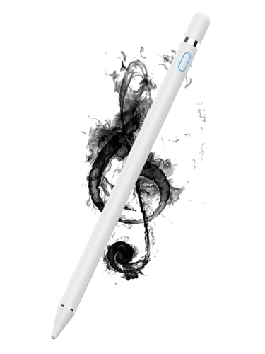 Stylus Pen for Touchscreen, Rechargeable Universal iPad Pen for Tablet, Digital Pens Fine Point Stylist Pen Compatible with Android, iOS, iPhone, iPad/iPad mini/Pro/Air and More Tablet/Phone - color: White