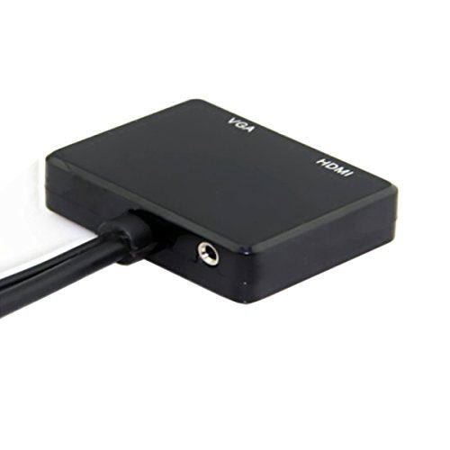 JSER HDMI to VGA & HDMI Female Splitter with Audio Video Cable Converter Adapter for HDTV PC Monitor - style: HDMI to HDMI+VGA