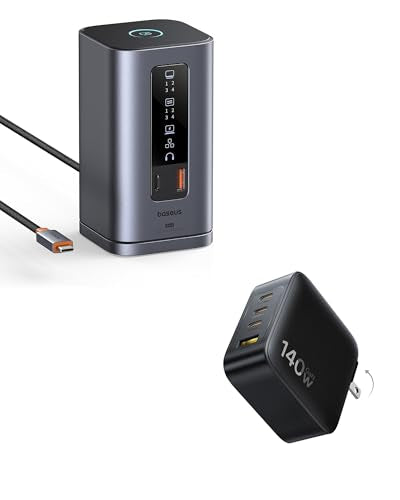 Baseus Docking Station, Spacemate(Win) 11 in 1 & Baseus PD3.1 140W USB C Charger, PPS Fast Charger Type C