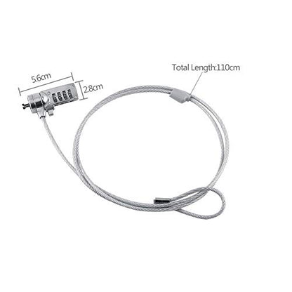 Laptop Lock Cable Chain, Theft Deterrent 4 Digit Password for Notebook PC, for Notebooks/Desktops with Built in Standard Security Locking Slot Hole
