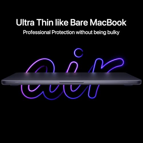 Soonjet Invisible Armor for MacBook Air 15 inch Case M5 M4 M3 M2 2026-2023 | 100% Color Match, Space Gray Clear Matte, Protective Hard Shell, Laptop Cover, Ultra Thin, Anti Crack & Fingerprint & Scratch - color: Space Gray Clear