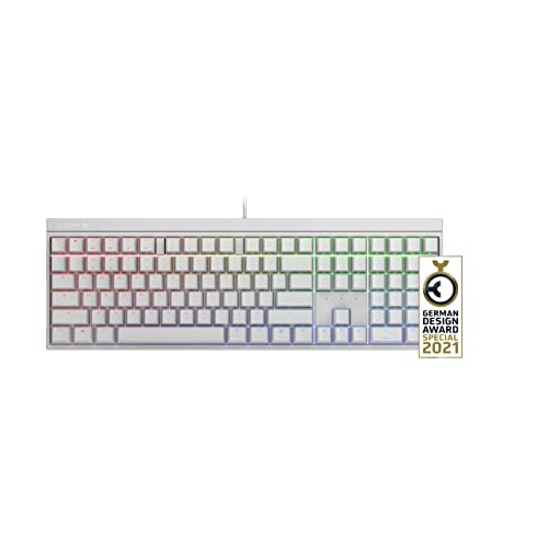 Cherry MX 2.0S Wired Gaming Keyboard with RGB Lighting Different MX Switching Characteristics: MX Black, MX Blue, MX Brown, MX RED and MX Silent RED (White - MX Brown Switch) - color: White - MX Brown Switch
