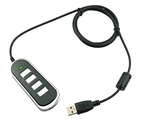 Adapter RJ9 Headset Desk Phone Connect To Coputer PC Laptop Mac Tablet Window Sofphones Devices Compatible With Plantronic Jabra Sennheiser Wireless DECT Headset With Inline Volume/Mute Control Button