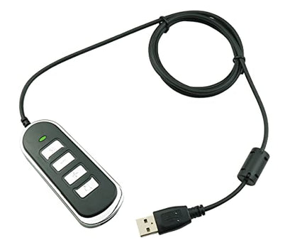 Adapter RJ9 Headset Desk Phone Connect To Coputer PC Laptop Mac Tablet Window Sofphones Devices Compatible With Plantronic Jabra Sennheiser Wireless DECT Headset With Inline Volume/Mute Control Button