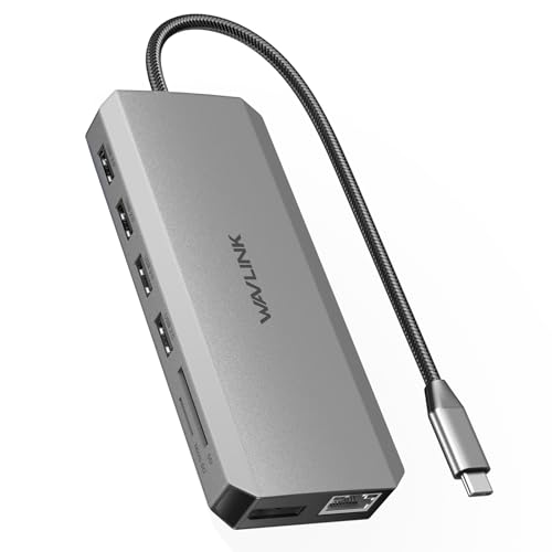 WAVLINK USB C Docking Station Dual Monitor for Laptop Dell/Lenovo/HP/XPS, USB-C Hub Multiport Adapter Dongle Dock with 2 HDMI, DisplayPort, Ethernet Hub, 87W Power Delivery, SD Card Reader, Audio | USB-C Hub Multiport Adapter Dongle Dock with 2 HDMI, Disp
