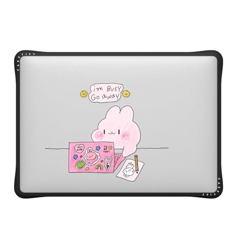 CASETiFY Impact MacBook Air 13" (M1/Intel) Case [Cushioned Impact Corners/Scratch-Resistant/Anti-Slip Grip] - I'm Busy - Clear Black - color: i'm busy, size: MacBook Air 13" (M1 / Intel)