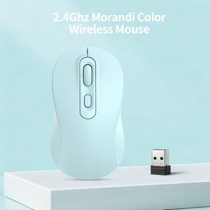 Wireless Mouse, 2026 New Model, Silent Click Ergonomic Design, Portable, 4 Buttons, Adjustable DPI (800/1200/1600), for Laptop/PC/Office (Blue) - color: blue