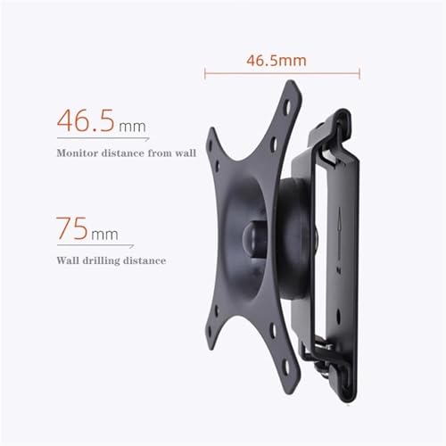Monitor Stand Single Monitor Wall Mount Fits Most 15-27" LCD Monitor, Adjustable Steel Monitor Mount Tilt & Rotate, VESA 75x75/100x100 mm, Holds up to 29.98lbs Monitor Stand Desk arm