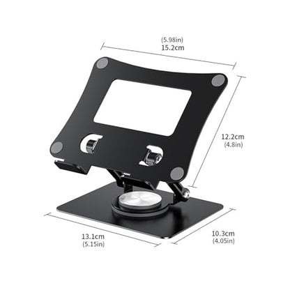 Adjustable Laptop Stand with 360 Degree Rotatable Base Foldable Laptop Holder for Desk Ergonomic Computer Notebook - color: Gray