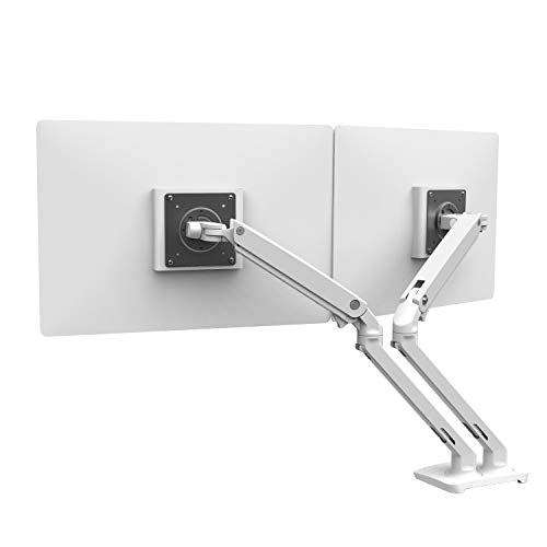 Ergotron – MXV Dual Monitor Arm, VESA Desk Mount – for 2 Monitors Up to 24 Inches, 7 to 20 lbs Each – White - color: White