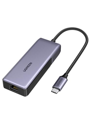 UGREEN USB C to Ethernet Adapter 5Gb, Ethernet Adapter for Laptop | Aluminum with Thermal Design, Type C (Thunderbolt 5/4/3 Compatible) to RJ45 Network, Compatible for MacBook Air/Pro, XPS