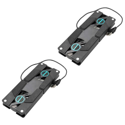 Happyyami 2Pcs USB Laptop Cooling Pad with Dual Fans Folding Ventilated Support for Laptops Slip Design Low Noise for Commuters and Travelers