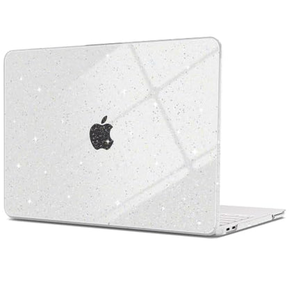 G JGOO Compatible with MacBook Neo Case 13 inch 2026 Model A3404 with A18 Pro Chip, Glitter Protective Plastic Hard Shell for Mac Neo Case with Keyboard Cover & Screen Protector, Sparkly Clear - color: Glitter Clear