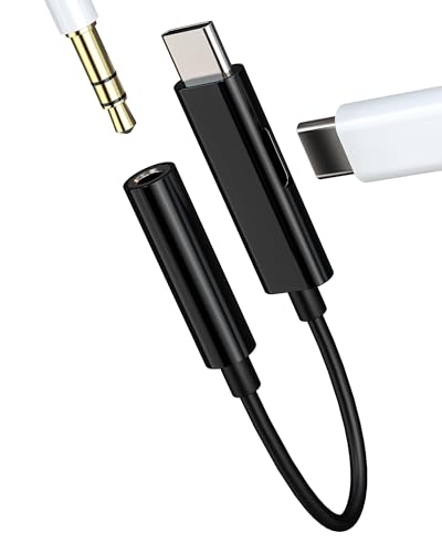 USB C to 3.5mm Jack Headphone Adapter (2 in 1) for iphone16 15 Compatible with Samsung S24 Headset AUX DAC Audio for ipad Type C Charger Cable for Apple Microphone Auxiliary Splitter.