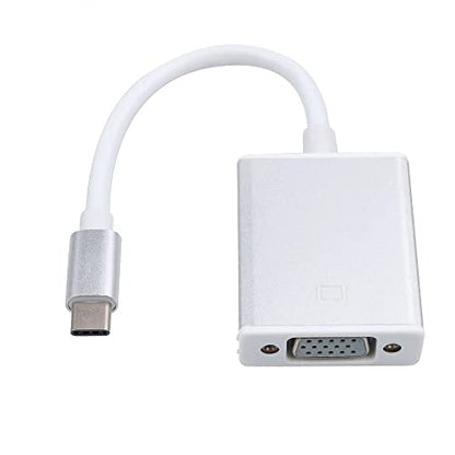 USB-C to VGA Adapter, USB 3.1 Type C (Thunderbolt 3) to VGA Converter Compatible with MacBook Pro, New MacBook, MacBook Air 2018, Dell XPS 13/15, Surface Book 2 and More (Silver)