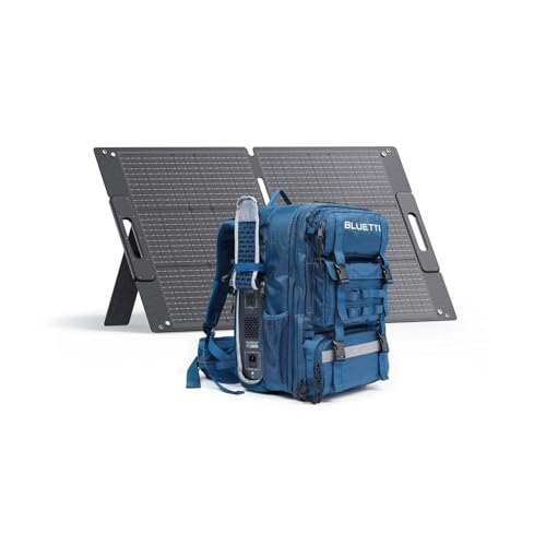 BLUETTI Solar Generator Handsfree 1 with 100W 268Wh Portable Power Station | 300W AC Outlet, Solar Generator with a 42L Backpack, All in One Solar Power System for Hiking, Photography, Travel - style: BLUETTI Handsfree1+100W Solar Panel