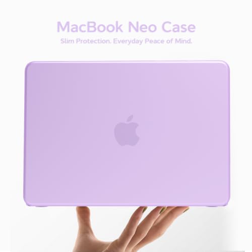 B BELK for MacBook Neo Case 13 inch 2026 Release Model A3404 | Matte Hard Shell Case, Scratch Resistant Protective Cover with 2 Keyboard Covers & Screen Protector for Mac Neo Case, Purple - color: Purple