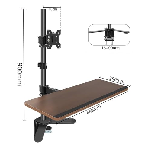 Monitor Stand Single Monitor Desk Mount with Keyboard Tray, Height adjustable Monitor Mount arm with C-Clamp Base for most 17"-40" Screens, Holds up to 29.7 lbs monitor stand desk arm(27"-40") - size: 27"-40"