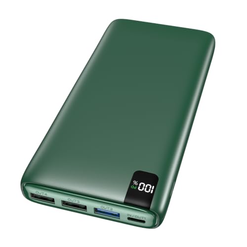 A ADDTOP Power Bank 20000mAh PD 22.5W Fast Charging Portable Charger | USB-C & USB-A In/Output丨Travel Essential丨LED Display丨Battery Pack for Phone 17/16/15 Galaxy丨Lightweight丨Flight-Safe丨Black - color: Green