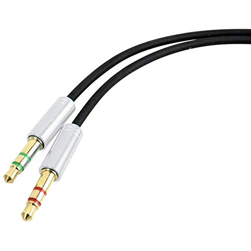 3.5mm Headphone Splitter Adapter Female to 2X 3.5 mm Male Converter Cable Headphone Mic Audio Y Splitter Cable Smartphone Headset to PC Adapter –for Microphone with 4 Pin (Silver) - color: Silver