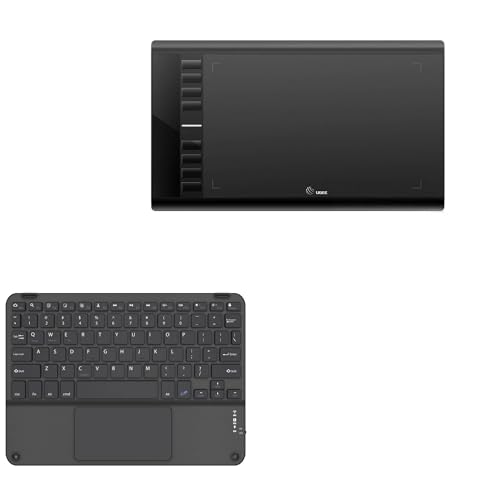 BoxWave Keyboard Compatible with UGEE M708 V3 - SlimKeys Bluetooth Keyboard with Trackpad, Portable Slim TouchPad - Jet Black