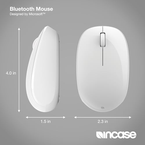 Incase Bluetooth Mouse - Designed by Microsoft - Compact, Comfortable, Right/Left Hand Use, 4-Way Scroll Wheel, Wireless Bluetooth Mouse for PC/Laptop/Desktop, Mac/Windows Computer (Glacier) - color: Glacier