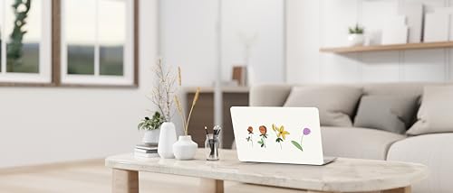 Laptop Skin Sticker Cover Decal - Flower Decal - Universal Size - Fits All laptops up to a 16” Diagonal Size | Easy to Apply, Remove and Change Styles (Colorful Drawn Flowers) - style: Colorful Drawn Flowers