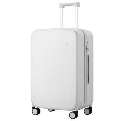mixi Upgrade Luggage Suitcases with Spinner Wheels, Hardside Rolling Suitcase PC with TSA Lock Travel Case 24in Checked in, Fine Grid Smoke White - color: Fine Grid Smoke White, size: 24in Checked in