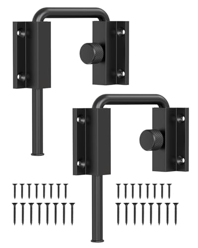 Sliding Door Loop Lock, Aluminum Alloy Patio Door Latch with Locking Design, Multi-Angle Mounting Security U-Bolt Locks for Barn Door, Closet, Window, Balcony (Black-2PCS) - color: Black-2PCS