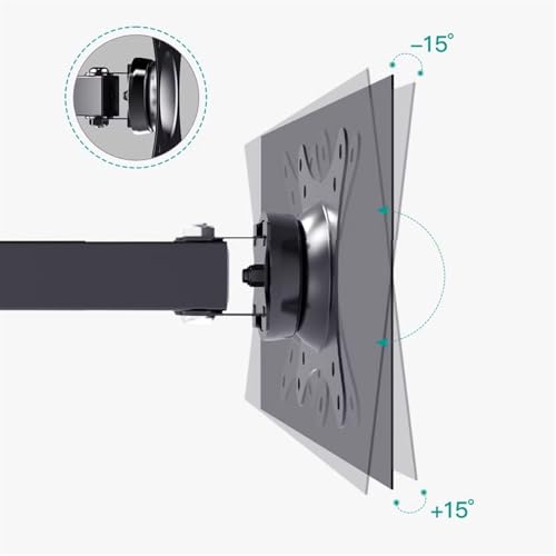 Monitor Arm Full Motion Monitor Wall Mount, Tilt Swivel Rotation Extension Articulating Monitor Arms for Most 14-27 Inch, 4.4-33.0lbs Screens, Max VESA 100x100mm Adjustable Monitor Stands