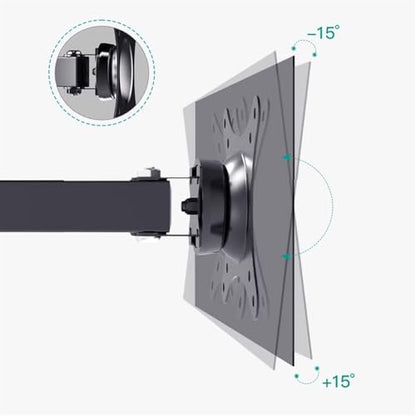 Monitor Arm Full Motion Monitor Wall Mount, Tilt Swivel Rotation Extension Articulating Monitor Arms for Most 14-27 Inch, 4.4-33.0lbs Screens, Max VESA 100x100mm Adjustable Monitor Stands