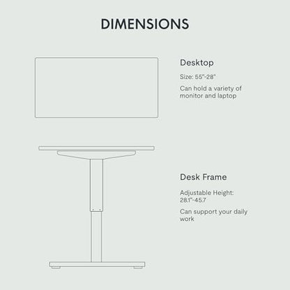 FLEXISPOT EN2 55"x28" Electric Standing Desk with PC Stand Bundle, White | One-Piece Top, Easy-Install PC Mount, Clean Cable Management, Space-Saving Design, Ideal For Home Office, Gaming - color: White Top + White Frame, size: 55x28 | PC Stand