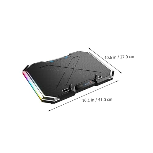ARTIBETTER RGB Led Laptop Cooler Pad Gear Adjustable Height Fan Cooling Design with LCD Touch Control USB Powered for Gaming and Workstation Use