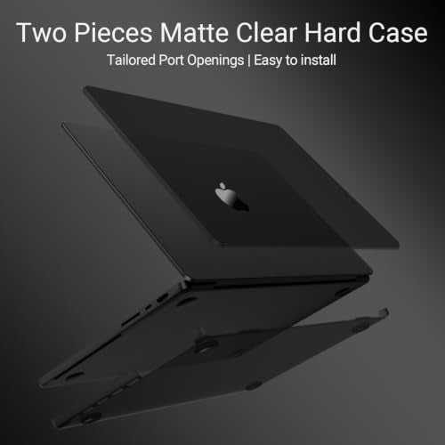 MOSISO Compatible with MacBook Pro 14 inch Case M5 M4 M3 M2 M1 2026-2021 | Ultra-Thin Seamlessly Closes Crack-Resistant Protective Hard Matte Shell&Keyboard Cover, Space Black Clear - color: Space Black Clear