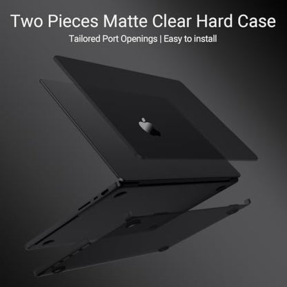 MOSISO Compatible with MacBook Pro 14 inch Case M5 M4 M3 M2 M1 2026-2021 | Ultra-Thin Seamlessly Closes Crack-Resistant Protective Hard Matte Shell&Keyboard Cover, Space Black Clear - color: Space Black Clear