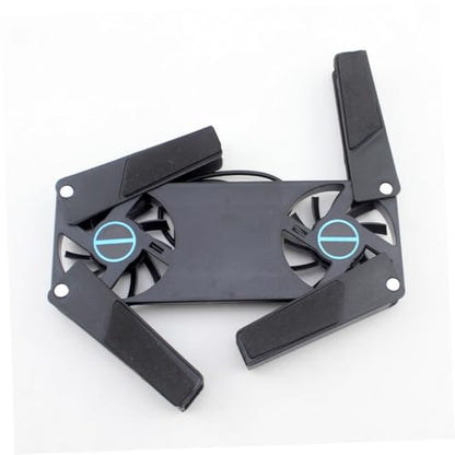TEHAUX 2Pcs USB Laptop Cooling Pad with Dual Fans Slip Support Base Quiet Operation Portable Folding Design for All Laptop for Use